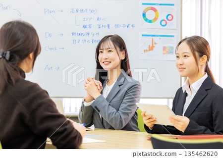 A woman making a meeting 135462620
