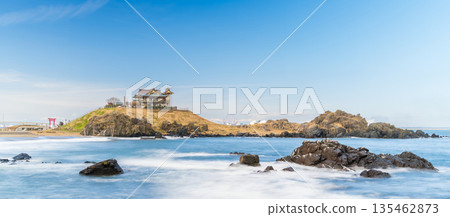 青森縣 從對岸八戶市眺望歌子島 長曝光 135462873