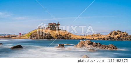 青森縣 從對岸八戶市眺望歌子島 長曝光 135462875