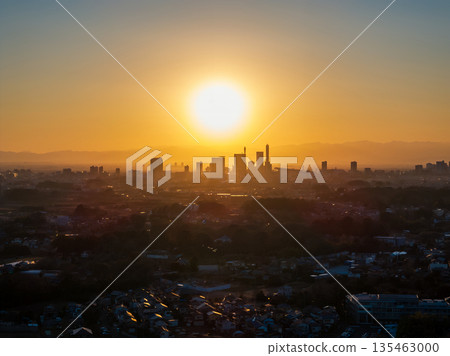 「埼玉縣」日落與埼玉新城，埼玉市 135463000