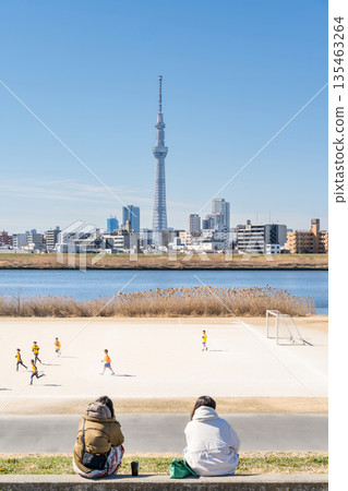 從荒川河床看到的「東京」東京晴空塔 從荒川河床看到的「東京」東京晴空塔 135463264