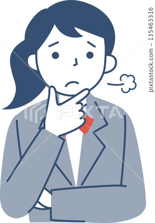 女學生上半身表情困擾 135463316