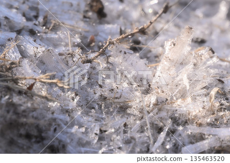 Frost on ice crystals 135463520