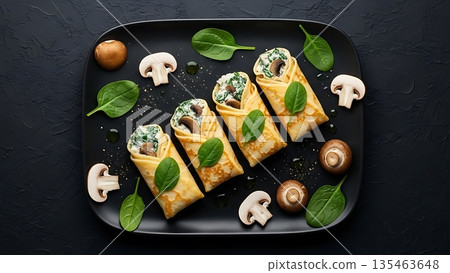 sandwiches with cheese, olives and herbs 135463648