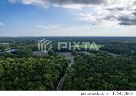 A lush green forest with a road running through it, Richmond, USA A lush green forest with a road running through it, Richmond, USA 135463666