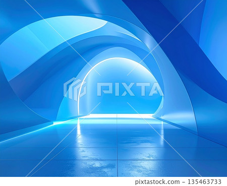 藍色背景拱門 135463733