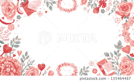 可愛的粉彩背景插畫素材，設計簡單易用。 135464487