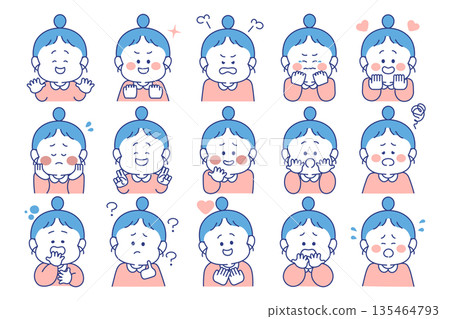 兒童臉部表情變化集(女孩) 兒童臉部表情變化集(女孩) 135464793