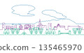 Toyama cityscape line drawing 135465970