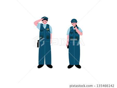男女警察插畫 135466142