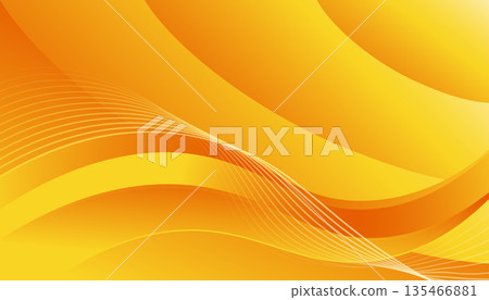 Abstract Yellow Orange Wave Background With Smooth Flowing Curves Abstract Yellow Orange Wave Background With Smooth Flowing Curves 135466881