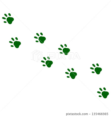 可愛的綠色腳印 可愛的綠色腳印 135466985