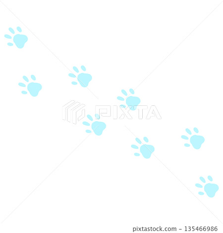 Cute light blue footprints 135466986
