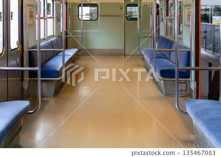 Retro train car interior Retro train car interior 135467083
