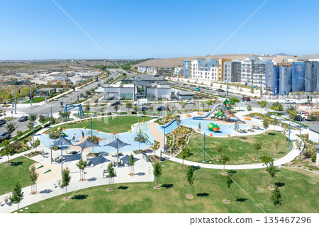 Aerial view of community playground in south San Diego, Chula Vista 135467296