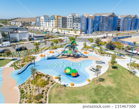 Aerial view of community playground in south San Diego, Chula Vista 135467300