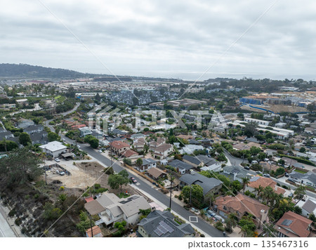 Aerial view of Del Mar town in San Diego, California Aerial view of Del Mar town in San Diego, California 135467316