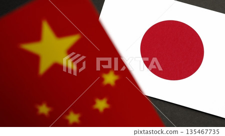 Japanese flag and Chinese flag 3 Japanese flag and Chinese flag 3 135467735