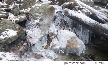 Spray ice on the Abu River 135467902
