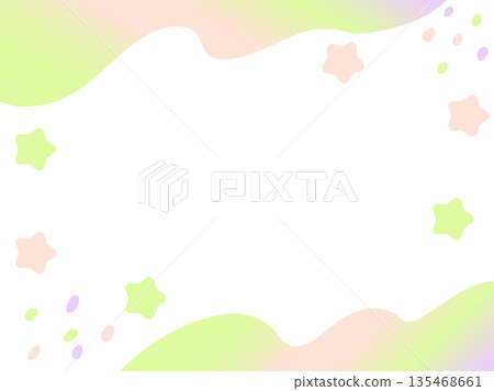 可愛的漸層星形邊框 135468661