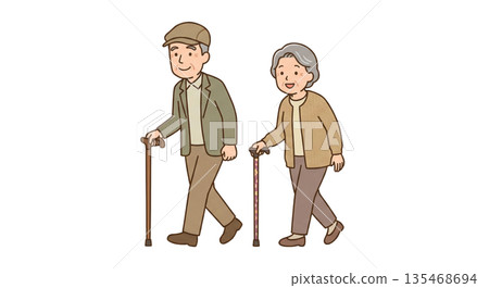 拄拐杖走路 135468694