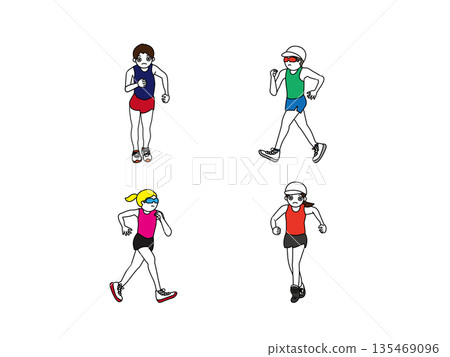 Race walking illustration 135469096