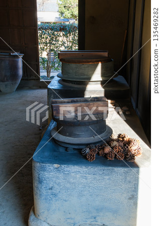 Furnace of an old private house 135469282