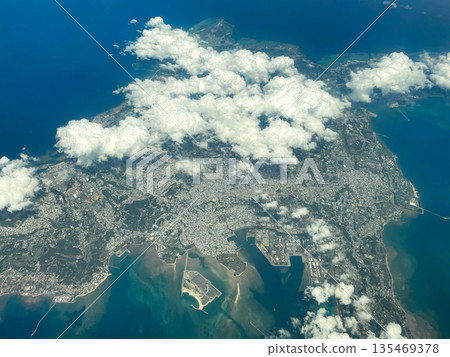 View of Okinawa City from a flight from Taipei to Tokyo View of Okinawa City from a flight from Taipei to Tokyo 135469378