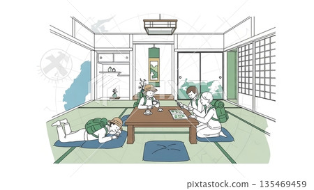 Plan your trip in a Japanese-style room and explore the charms of Japan 135469459