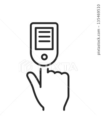 Fingertip pulse oximeter linear icon stock illustration Fingertip pulse oximeter linear icon stock illustration 135469510