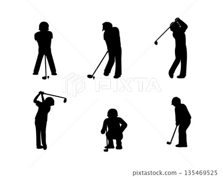 Golf Man Silhouette Golf Man Silhouette 135469525