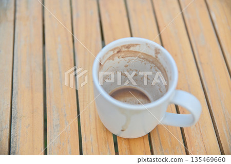 dirty hot drink stain in glass for cleaning concept idea dirty hot drink stain in glass for cleaning concept idea 135469660
