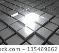 Image of a metal cube illuminated by light 135469662