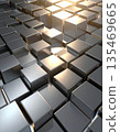 Image of a metal cube illuminated by light 135469665