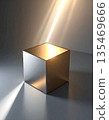 Image of a metal cube illuminated by light 135469666
