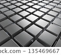 Image of a metal cube illuminated by light 135469667