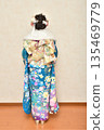 Girl in furisode (rear view) 135469779