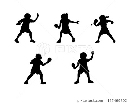 Table tennis silhouette illustration Table tennis silhouette illustration 135469802