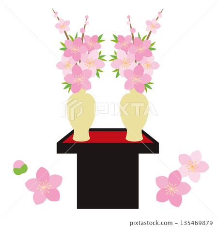 女兒節(人偶節)女兒節(人偶節)桃花插圖 女兒節(人偶節)女兒節(人偶節)桃花插圖 135469879
