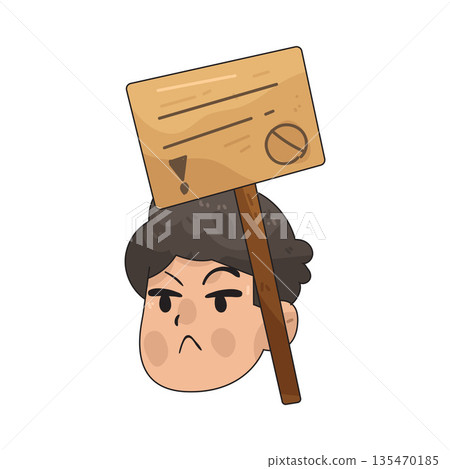illustration of determined face protester 135470185