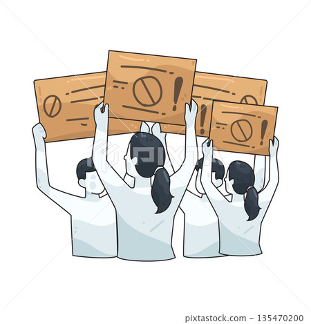 illustration of protest rally 135470200