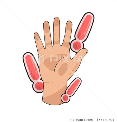 illustration of open hand up illustration of open hand up 135470205