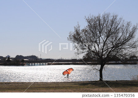 Winter scenery of Kako-Oike Pond (Inami Town, Hyogo Prefecture) Winter scenery of Kako-Oike Pond (Inami Town, Hyogo Prefecture) 135470356
