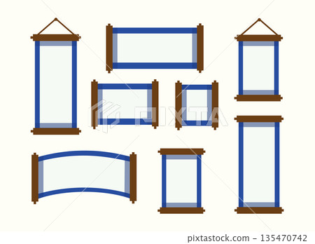 Chinese Scroll Banner Vector Set Chinese Scroll Banner Vector Set 135470742