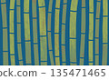 Watercolor bamboo forest with a dull blue background 135471465