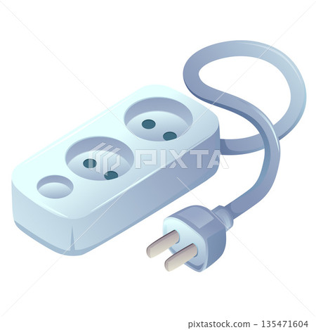 two power plug outlet electrical cord socket 135471604