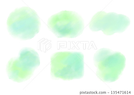 綠色水彩模糊插畫集 綠色水彩模糊插畫集 135471614