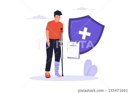 Personal Accident Insurance and Injury Disability Coverage Illustration Personal Accident Insurance and Injury Disability Coverage Illustration 135471681