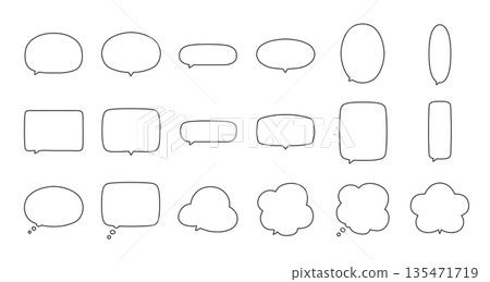 A set of simple hand-drawn speech bubble illustrations that can be used for titles and descriptions A set of simple hand-drawn speech bubble illustrations that can be used for titles and descriptions 135471719