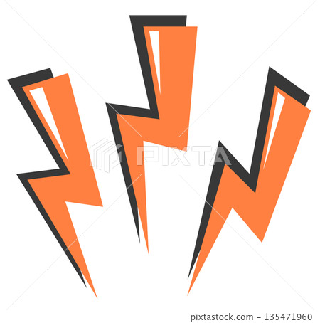 閃電和雷聲的插圖素材,它們會導致危險的放電和觸電事故。 閃電和雷聲的插圖素材,它們會導致危險的放電和觸電事故。 135471960